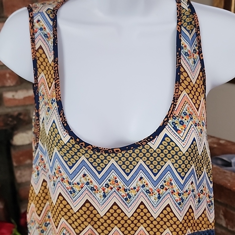Davi & Dani Boho High Low Ruffle Sundress Asymmetrical Coastal Chic - Picture 4 of 9
